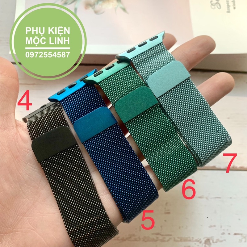 ✌Apple Watch Seri 7 6 SE 5 4 3 2 1 Size 38mm 42mm 40mm 41mm 44mm 45mm Dây kim loại thép chống gỉ đồng hồ milanesez loop