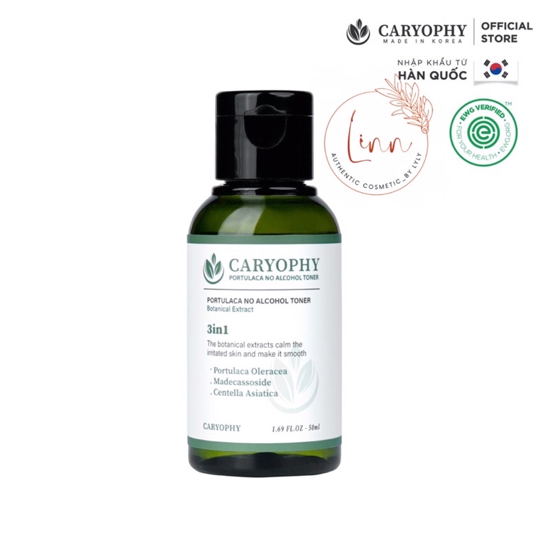 Nước hoa hồng cho da mụn nhạy cảm Caryophy toner 30ml