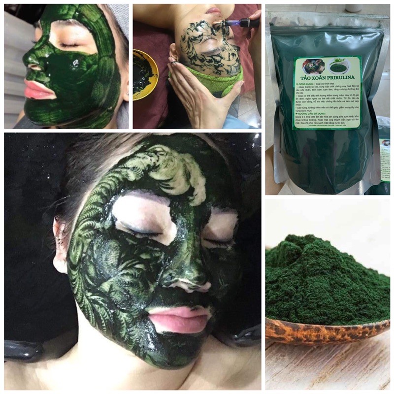 100gr Bột Tảo Xoắn Spirulina vi kim đắp mặt Handmade