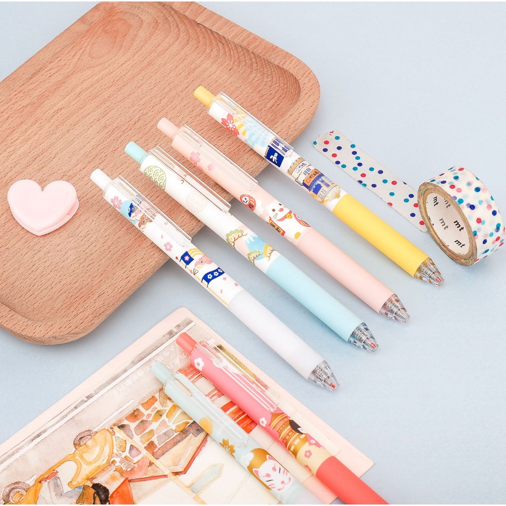 Bút bi gel mực đen JAPANESE STORY ngòi 0.5mm