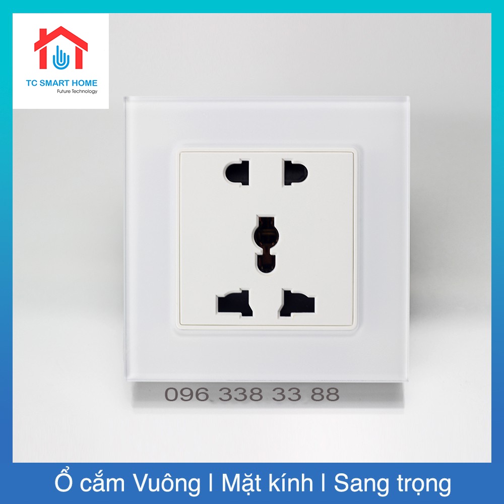 Ổ cắm Vuông mặt kính cường lực