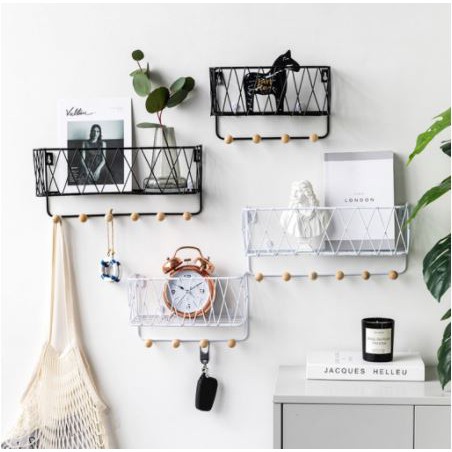 KỆ SẮT TREO TƯỜNG CÓ MÓC TREO