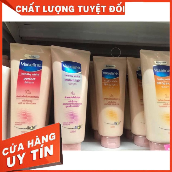 Huyết Thanh Dưỡng Thể Healthy White Instant Fair Serum Vaseline 3X , 4X ,10X 320ml