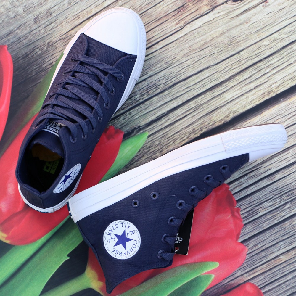 Giày Sneaker Chuck 2 Xanh Navy Nam Cổ Cao ZRS | BigBuy360 - bigbuy360.vn