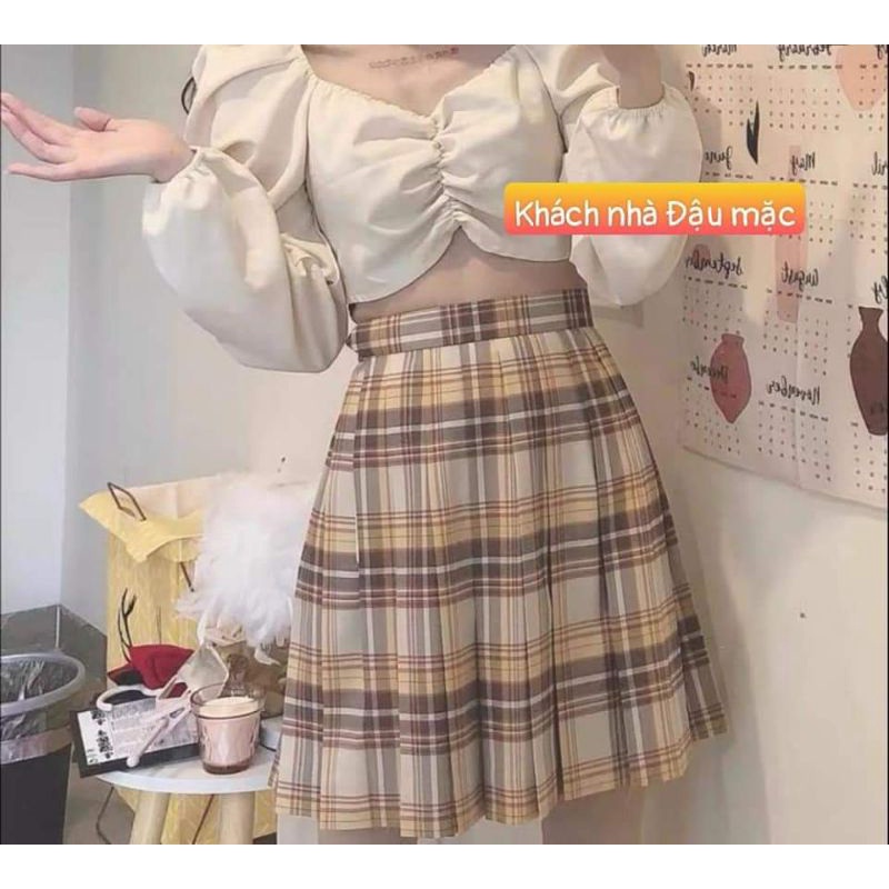 SÉT 3 MÓN ÁO LÔG THÊU, CHÂN VÁY KẺ VÀ NƠ, SÉT JK NỮ HOT HÈ