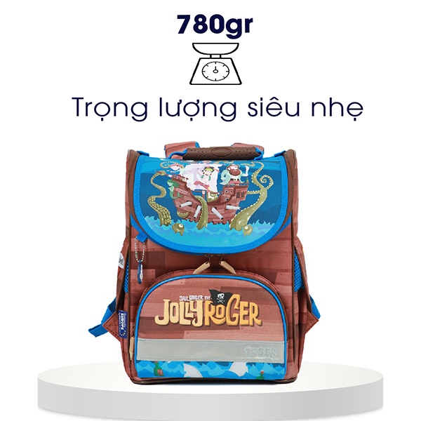 Balo chống gù Tiger Family Nature Quest Jolly Roger, balo học sinh cho bé trai từ 16 - 25kg