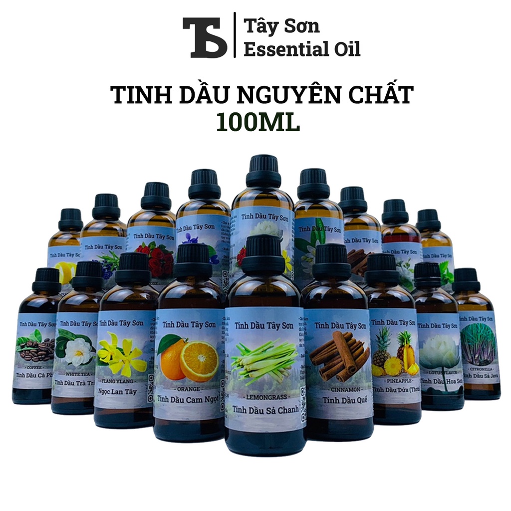 Mua 1 Tặng 1 _ Lọ 100ML 18 Mùi Tinh Dầu Tự Nhiên Nguyên Chất Thơm Phòng Khử Khuẩn Đuổi Muỗi Sả Quế Bạc Hà Cà phê