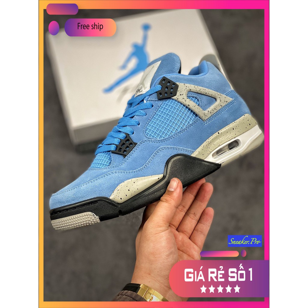 Giày thể thao Air Jordan 4 Retro University Blue  siêu đẹp, siêu hot dành cho nam và nữ