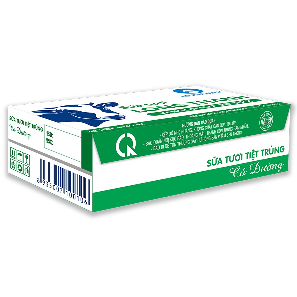 Sữa tươi tiệt trùng Lothamilk có đường 180ml ( Thùng 48 hộp × 12 lốc )