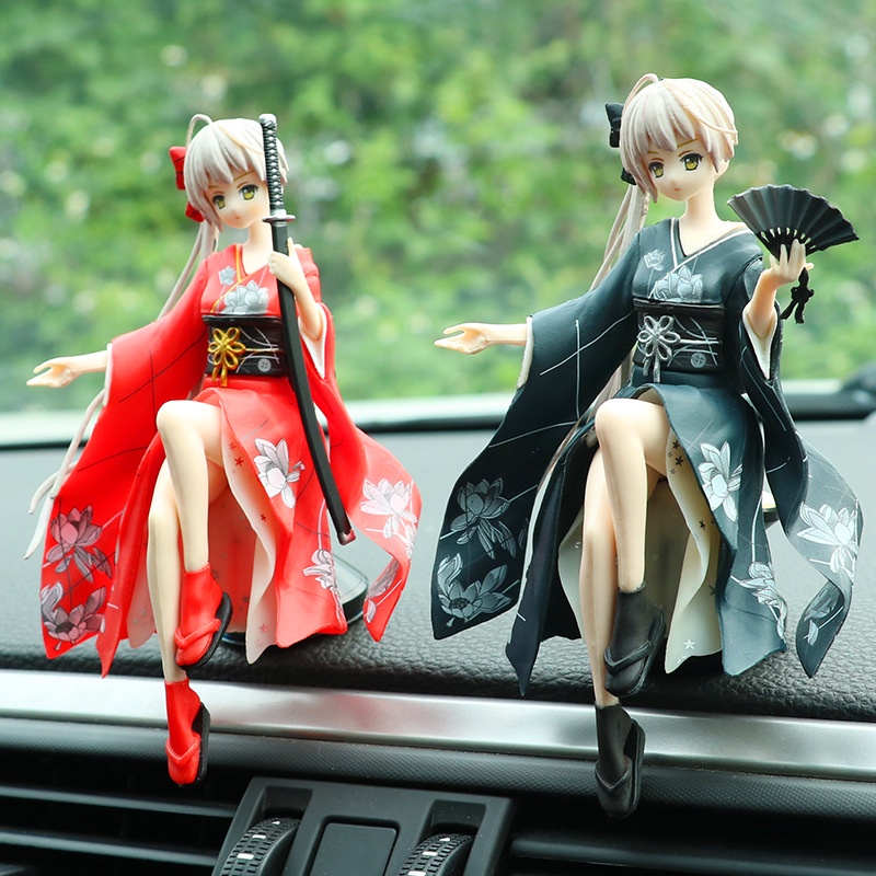 Mô Hình Kimono Anime Girl Trang Trí Decor Bàn Làm Việc, Taplo Xe