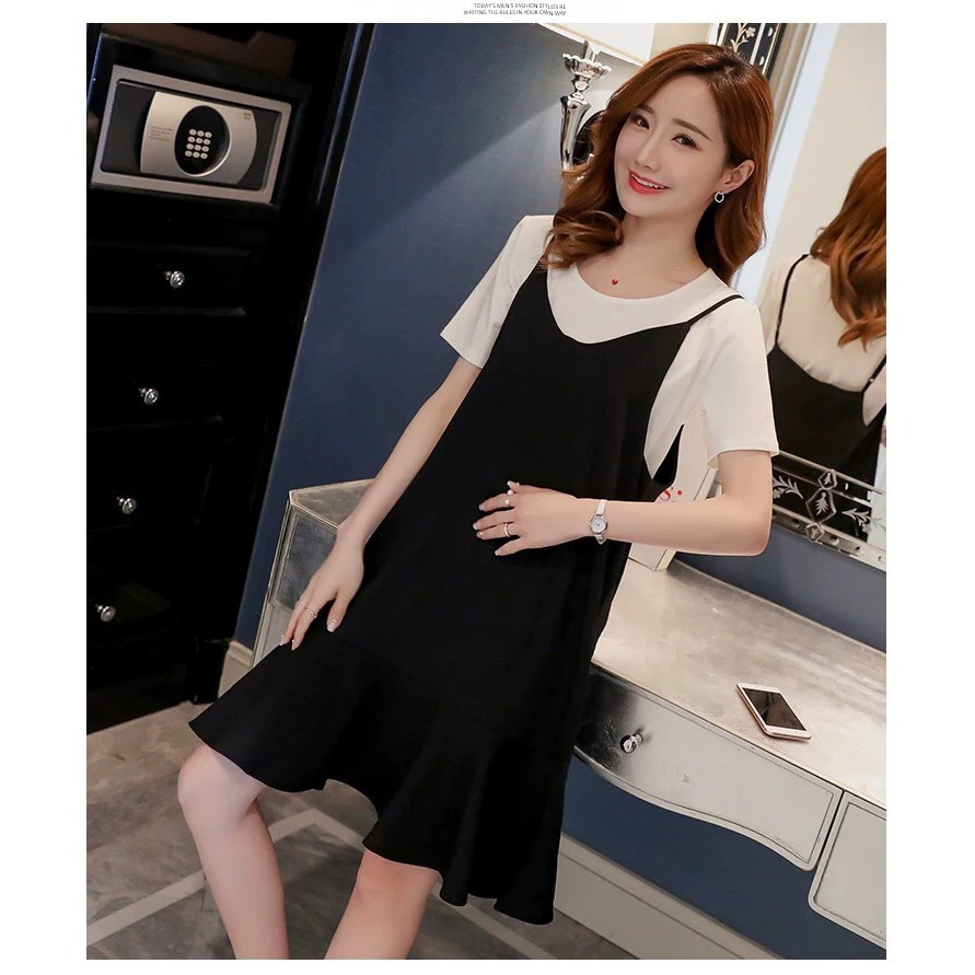 Set Váy bầu Yếm + áo cao cấp 2019