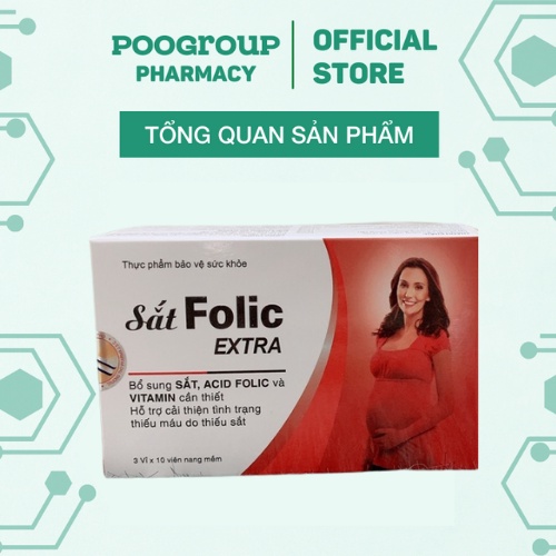 Viên uống Sắt Folic Extra bổ sung sắt cho mẹ bầu, ngăn ngừa thiếu máu, bồi bổ cơ thể