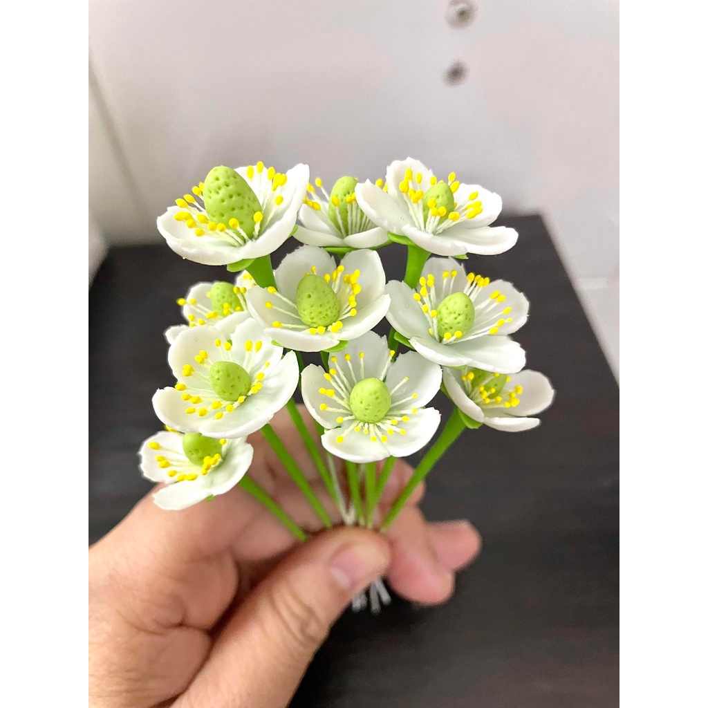Combo 10 hoa dâu tây làm từ đất sét Nhật