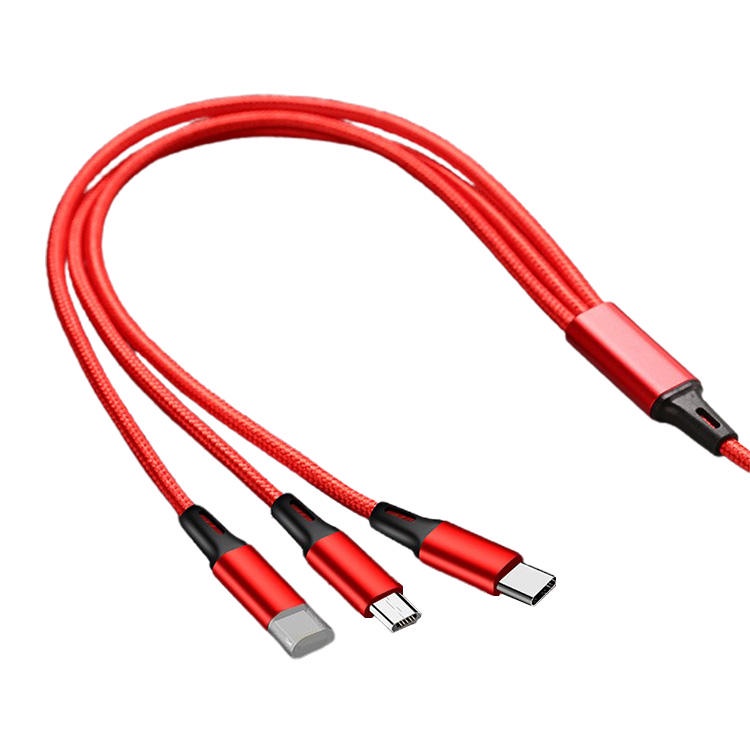 Cáp Sạc Nhanh 3 trong 1 dây dù WDC-125, Dây Cáp Sạc 3 Đầu Thông Minh Đa Năng, tiện dụng – Educase