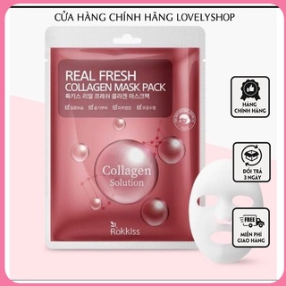 Mặt nạ Rokkiss Collagen Real Fresh dưỡng ẩm,dưỡng trắng Hàn Quốc 5m,10m