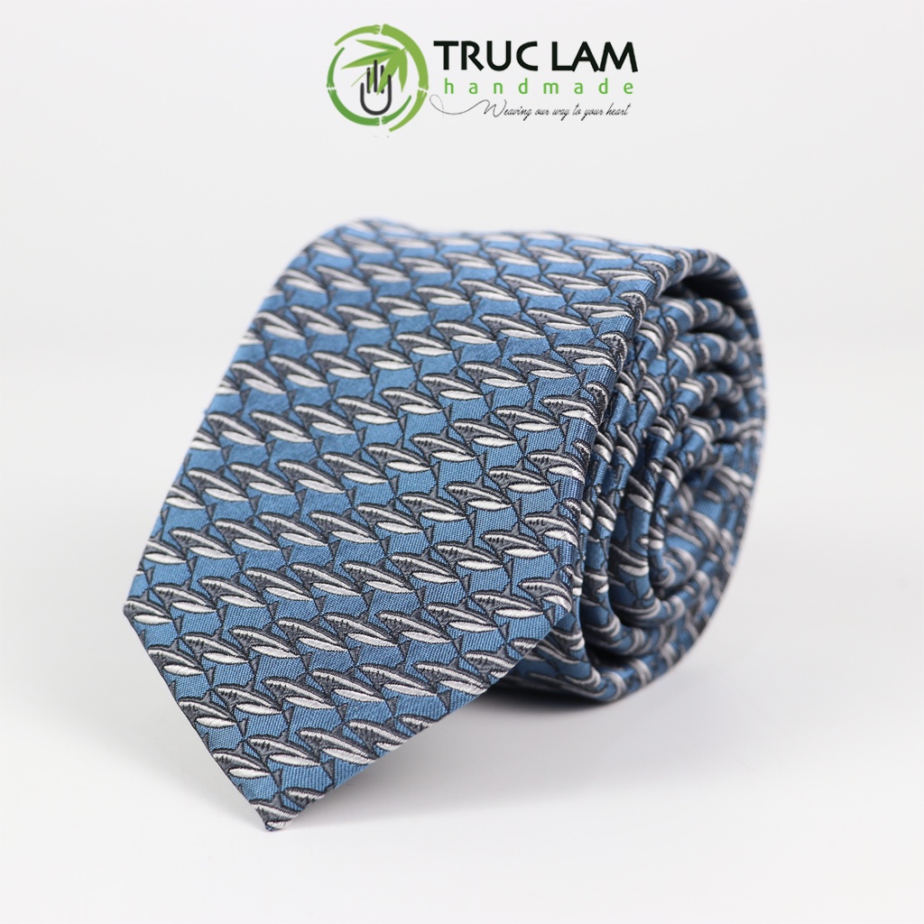 Cà Vạt Lụa 8cm Cho Nam Cao Cấp Họa Tiết Shark Sang Trọng MS12 - Trúc Lâm Handmade