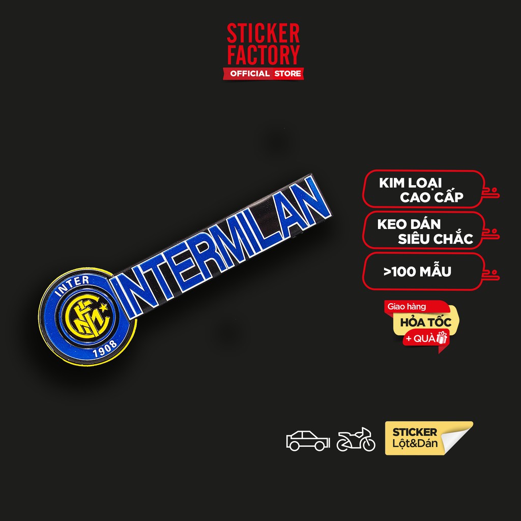 Sticker metal hình dán kim loại Sticker Factory - Chủ đề logo CLB bóng đá Intermilan