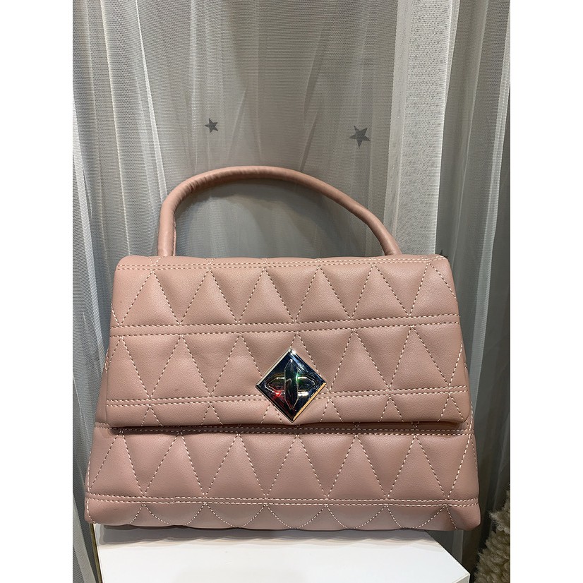 Túi Nữ Cầm Tay Phối Dây Đeo 2 Ngăn