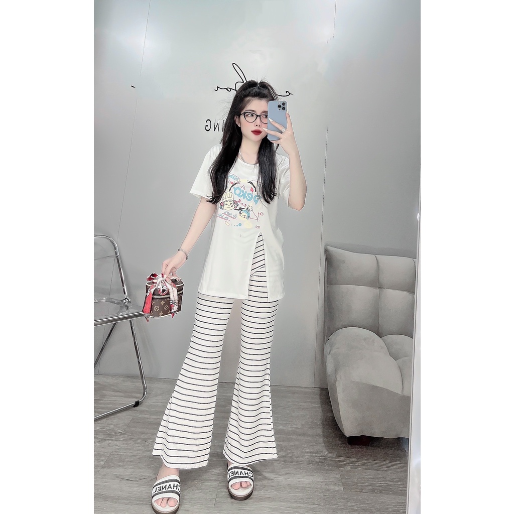 Đồ bộ quần dài ống loe nữ