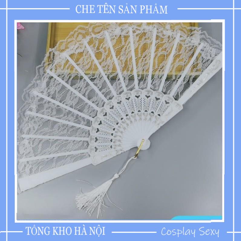 Quạt Ren Cosplay Sexy, Phụ Kiện Chụp Ảnh Cosplay Cổ Trang