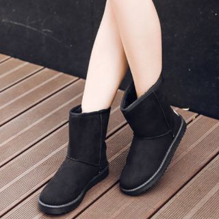 Bốt da lộn lười cao cổ lót lông siêu ấm
