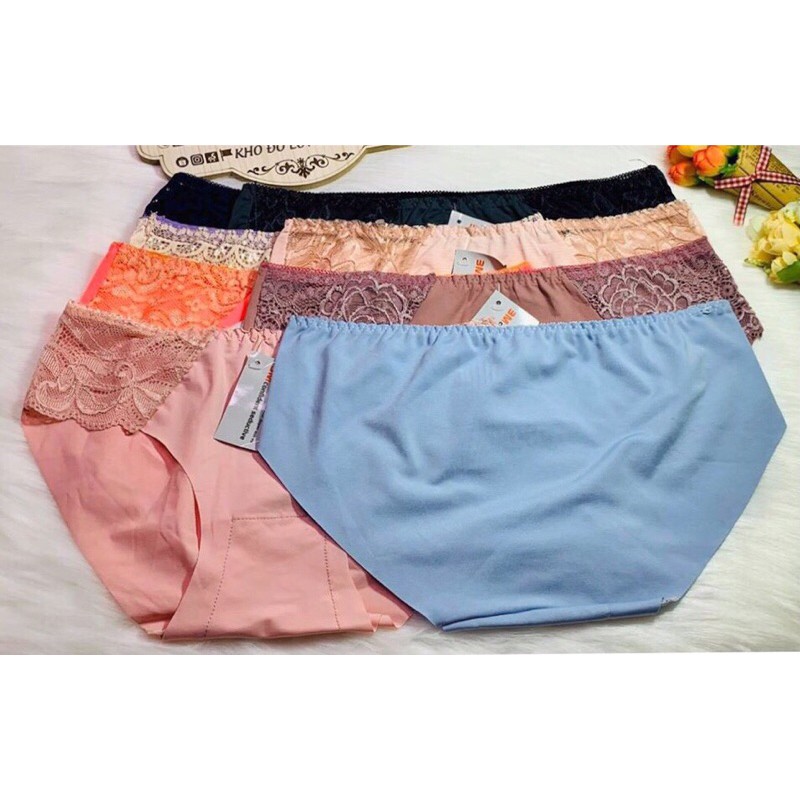 Quần Lót Su Trơn Phối Ren 5512 ( có video)