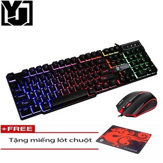 Combo bàn phím giả cơ và chuột led 7 màu r8 1822 - juexie m611 + tặng kèm tấm lót chuột
