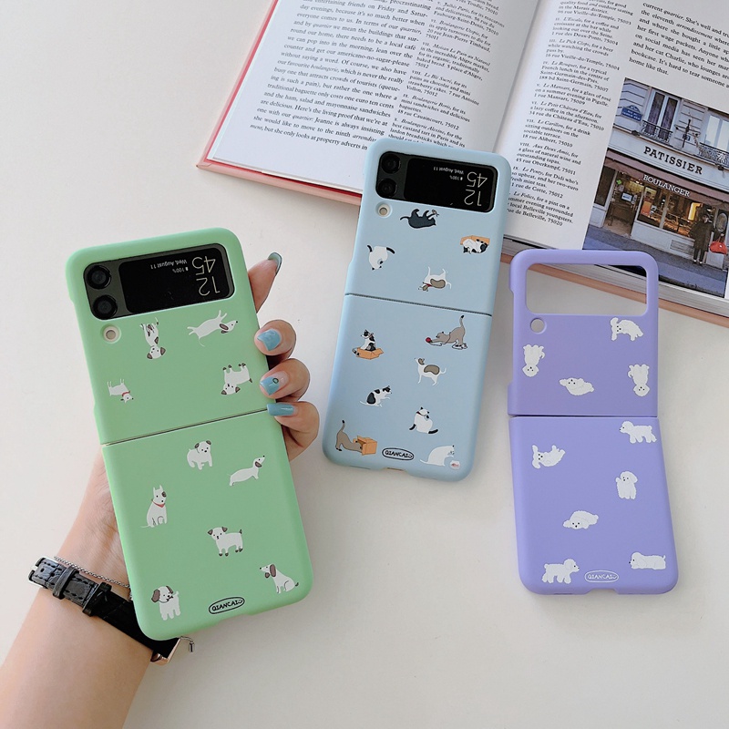 Bao Da Điện Thoại Màu Kẹo Hình Động Vật Hoạt Hình Phong Cách Hàn Quốc Cho Samsung Z Flip 3 5G Galaxy Z Flip 4