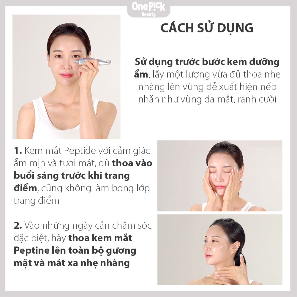OnePick) Kem mắt giảm quầng thâm,  tan bọng mắt, mờ nếp nhăn,  chăm sóc da đàn hồi đặc biệt Kem mắt [SWANICOCO Peptine Eye Cream 20ml] | BigBuy360 - bigbuy360.vn