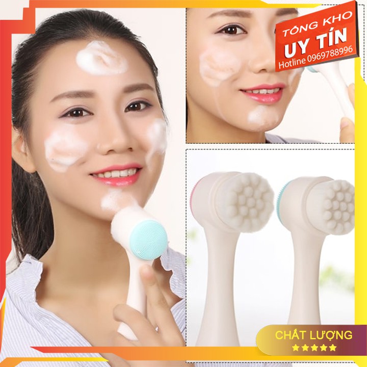 [Mã NHAM6 giảm 30k]–CỌ RỬA MẶT 2 ĐẦU BẰNG SILICON, CỌ MASSAGE CẦM TAY LÀM SẠCH MẶT CHUYÊN DỤNG