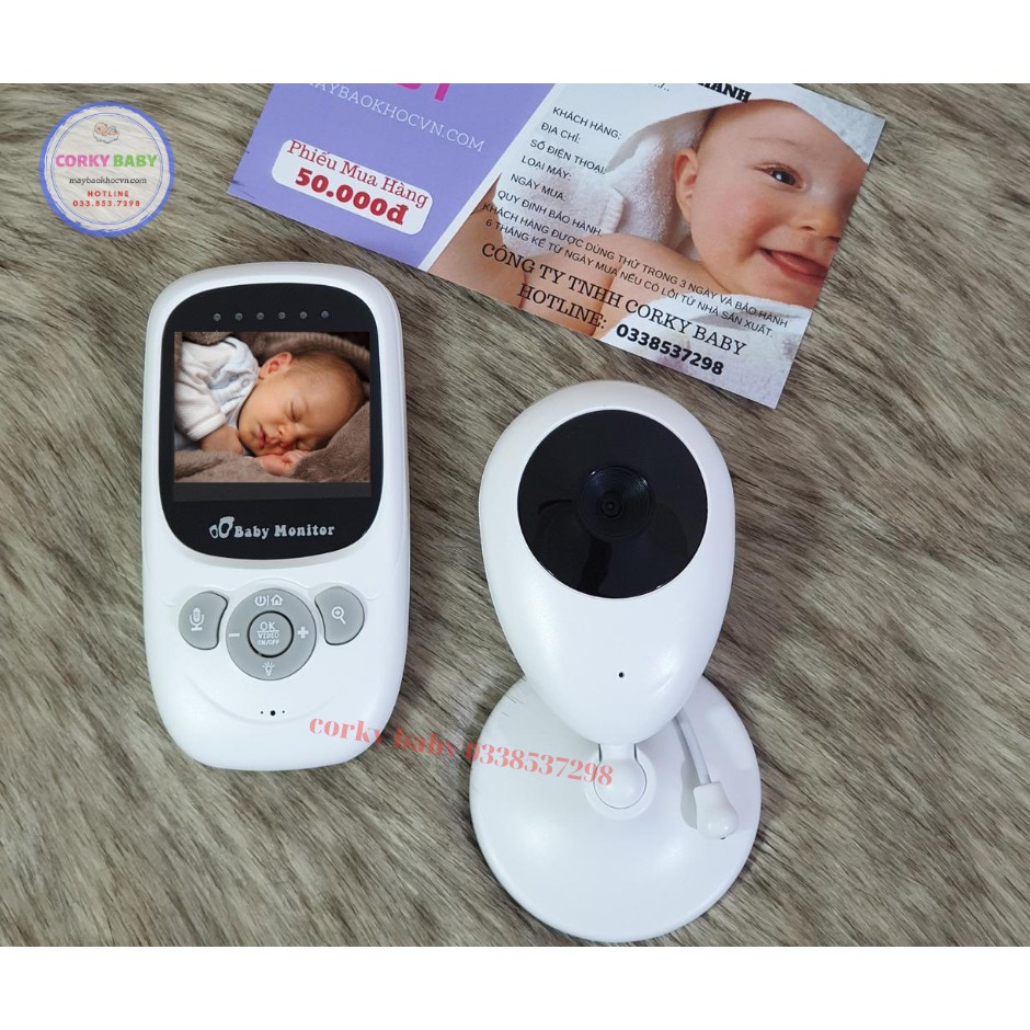 [Tặng kèm thìa báo nóng] Máy báo khóc Baby Monitor màn hình 2.4 in- Camera giám sát trẻ em siêu nét mbk02