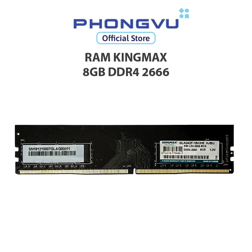 Bộ nhớ/ Ram DDR4 Kingmax 8GB (2666) - Bảo hành 36 tháng