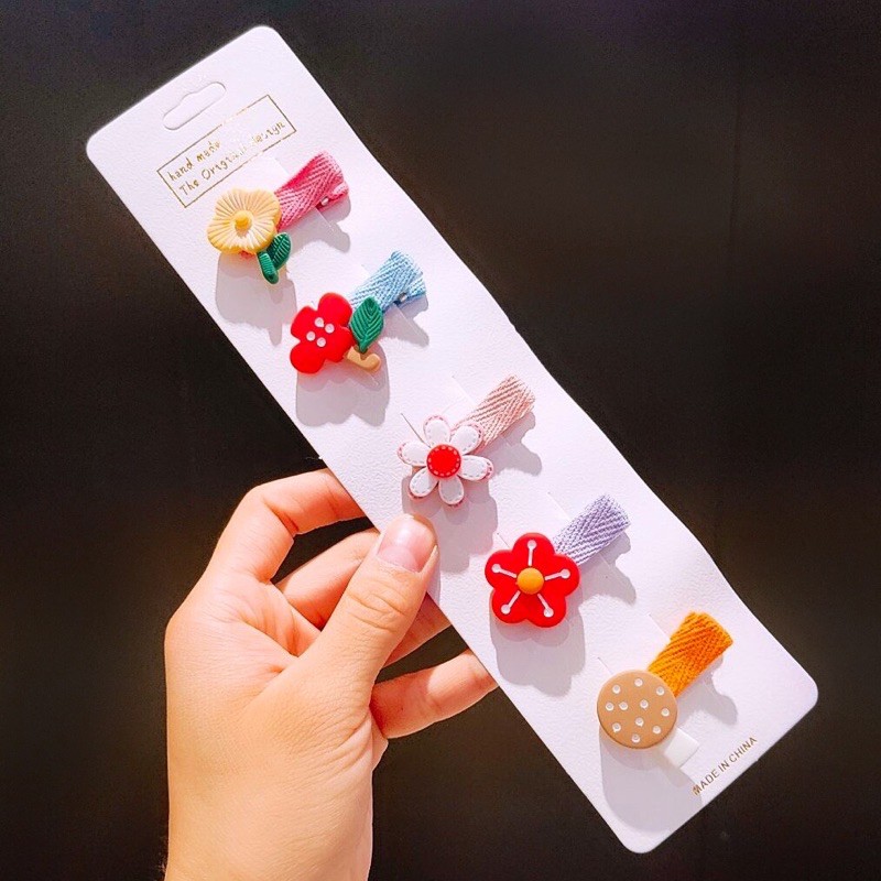 Kẹp tóc trái cây hoa quả xinh xinh (giá 1 set/5 kẹp)