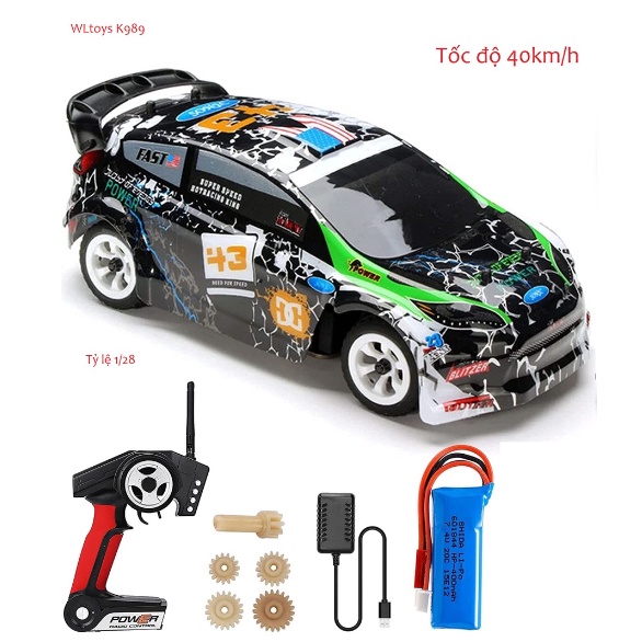 Mô hình điều khiển Wltoys K989 1/28 2.4G 4WD Brushed RC Car Touring Car tốc độ 35km/k ô tô drift mini K 989 giá rẻ