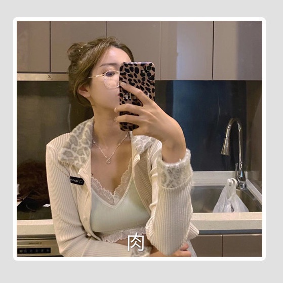 Áo polo Ngắn Tay Họa Tiết Da Báo Phong Cách Retro Hàn Quốc