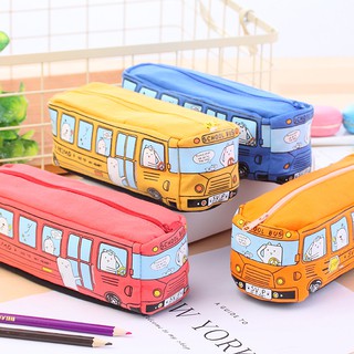 Túi đựng bút bằng vải canvas kiểu dáng xe bus xinh xắn