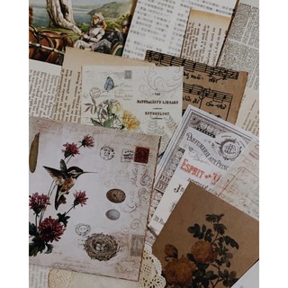 Tập giấy vintage nhiều mẫu trang trí sổ