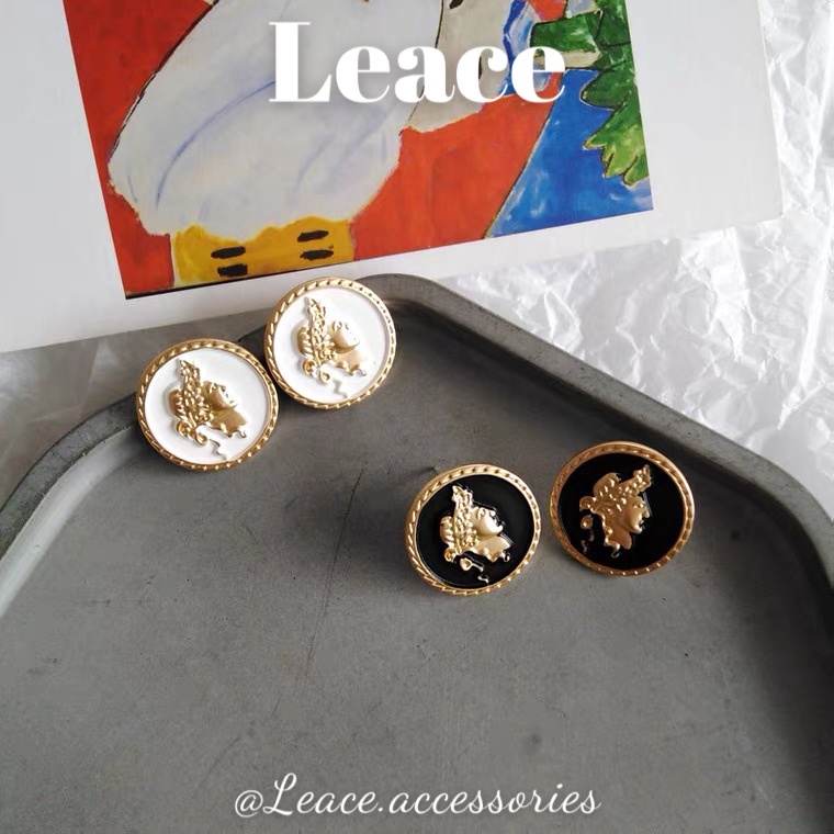 Bông tai khuyên tai nút tròn phong cách Hoàng Gia ER016,017 Leace.accessories