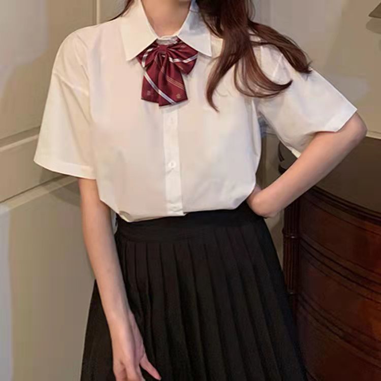 Bộ Đồng Phục Học Sinh Gồm Áo Sơ Mi Tay Ngắn / Dài / Váy Ngắn / Váy Ngắn Xếp Ly Phong Cách Đồng Phục Học Sinh