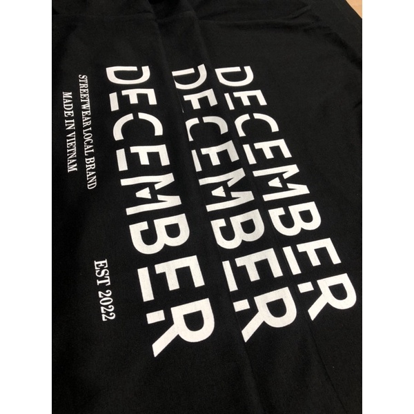 Áo thun nam nữ tay lỡ, áo phông form rộng unisex Localbrand December Black V2