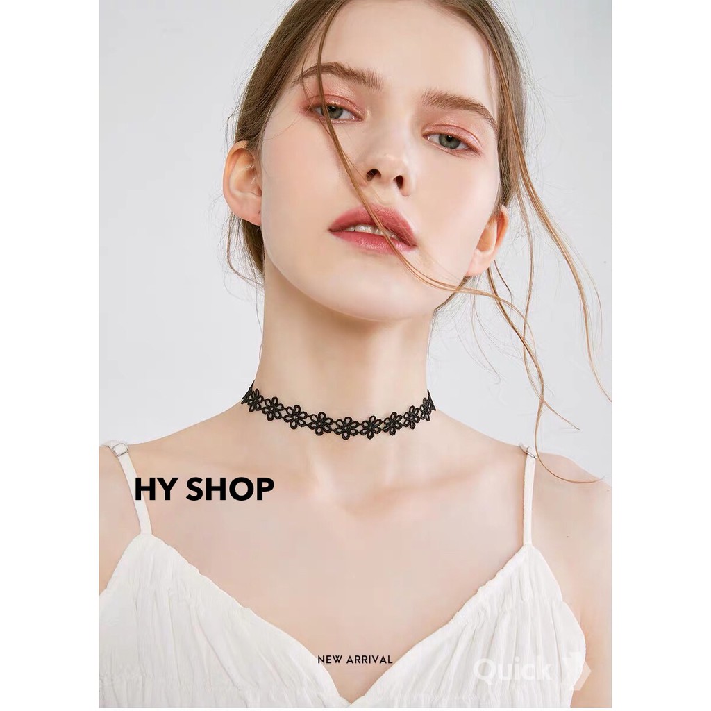 vòng cổ choker hoa kết xinh xắn