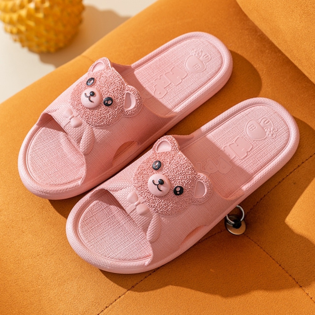 Dép Đi Trong Nhà, Văn Phòng, Nhà Tắm đúc nguyên khối gấu cute hàng xuất Nhật chống trơn trượt