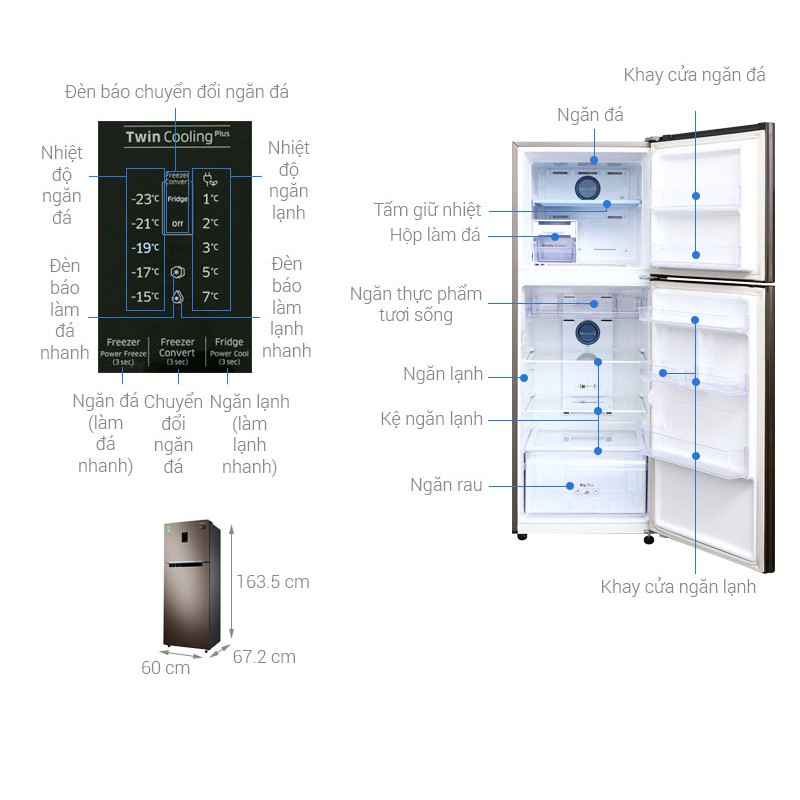 [Mã ELMALL7 giảm 7% đơn 5TR] Tủ lạnh Samsung 290 lít RT29K5532DX/SV
