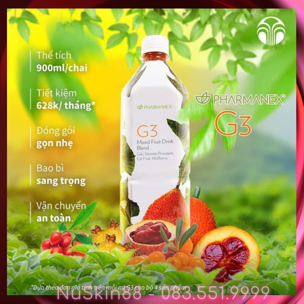 [ CHÍNH HÃNG 100% ] [ 2 Chai 900ml Mẫu Mới] (Có Video) Nuskin G3 - Nước Gấc G3