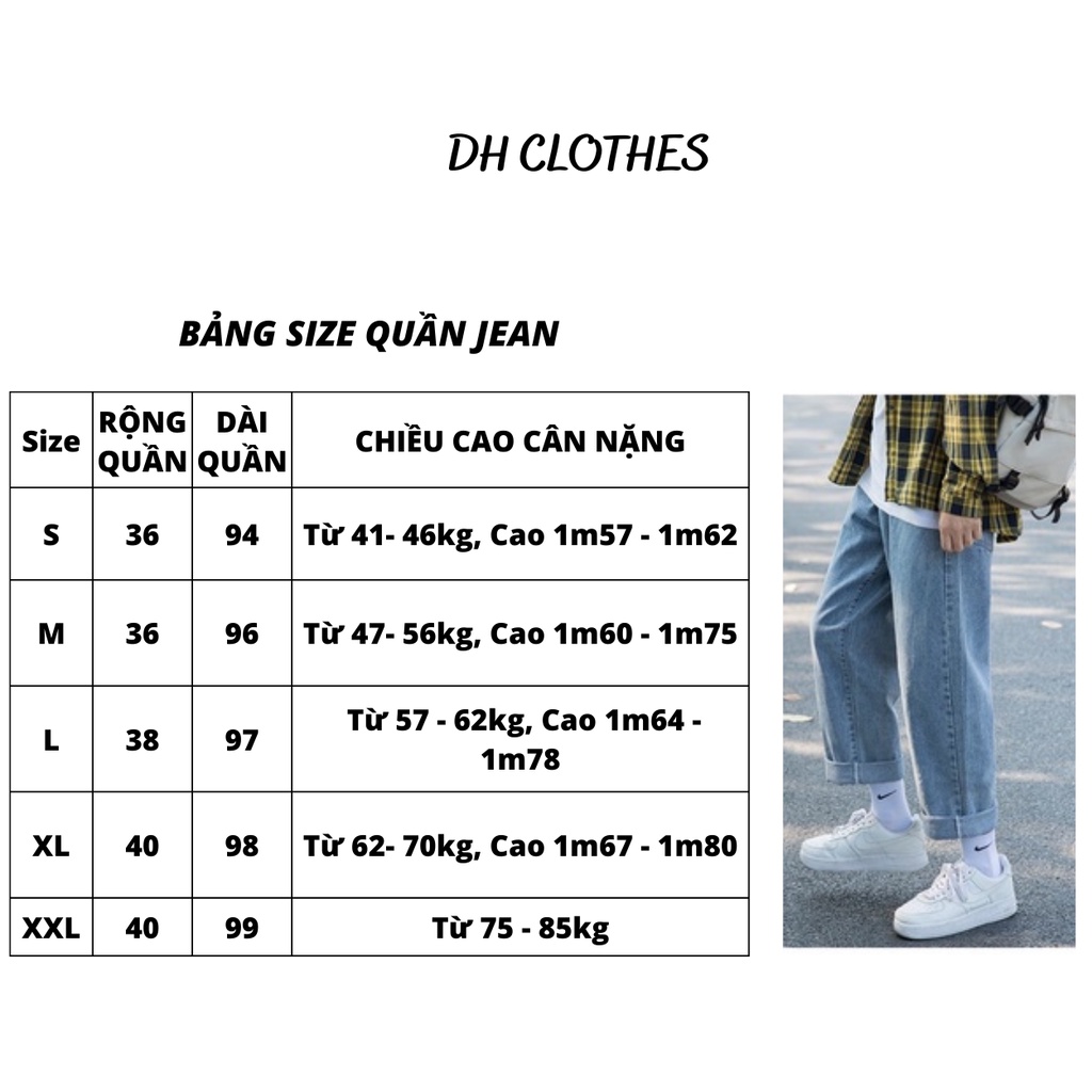 Quần jeans Baggy Dhclothes ống suông rộng , Quần bò baggy phong cách hàn quốc  (Dhclothes Q4 )