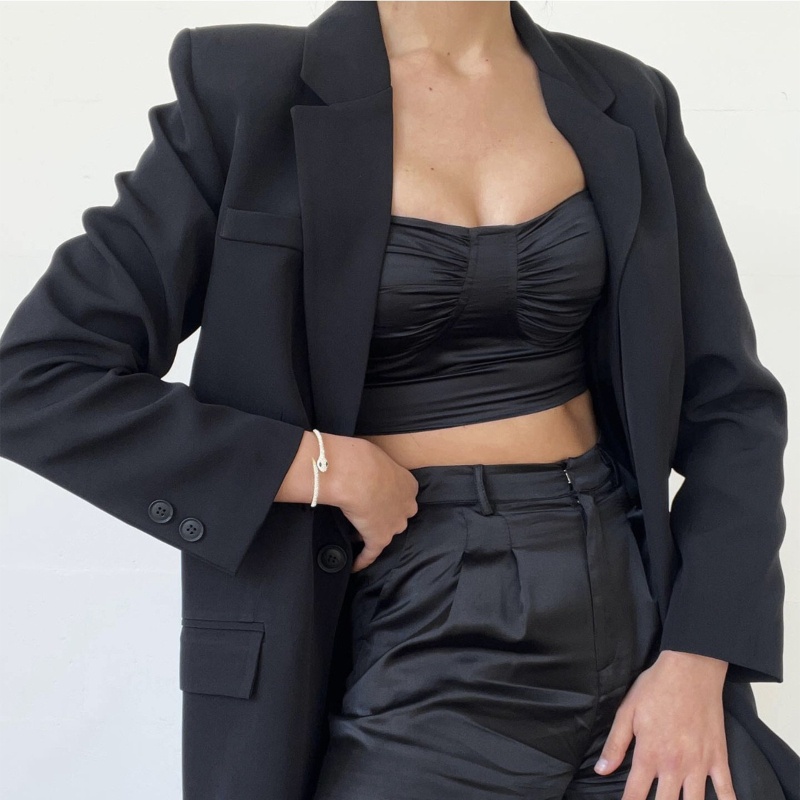 Áo Lửng Không Tay Cổ Vuông Gợi Cảm Cho Nữ