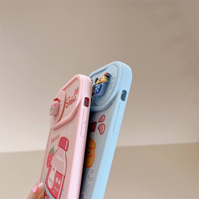 Bobo Ốp Điện Thoại Chống Sốc Chống Thấm Nước Hình Hộp Sữa Dâu Cho iPhone 12 13 11 PRO MAX XR 11 12 PRO 13 PRO MAX 14 14 PRO