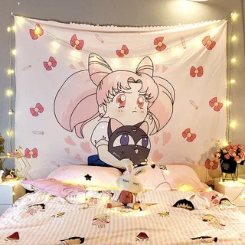Tranh vải treo tường tông hồng cute