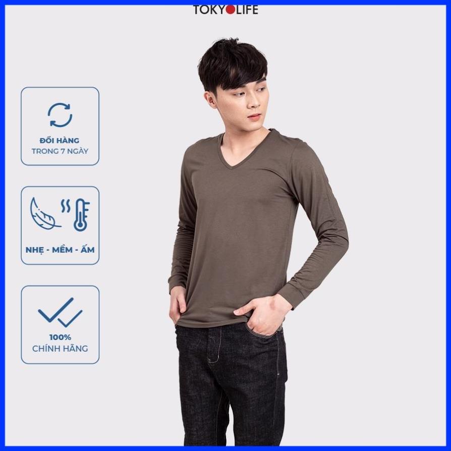 Áo giữ nhiệt WM Air Nam cổ tim TOKYOLIFE siêu co giãn, siêu ấm G7SMT026J
