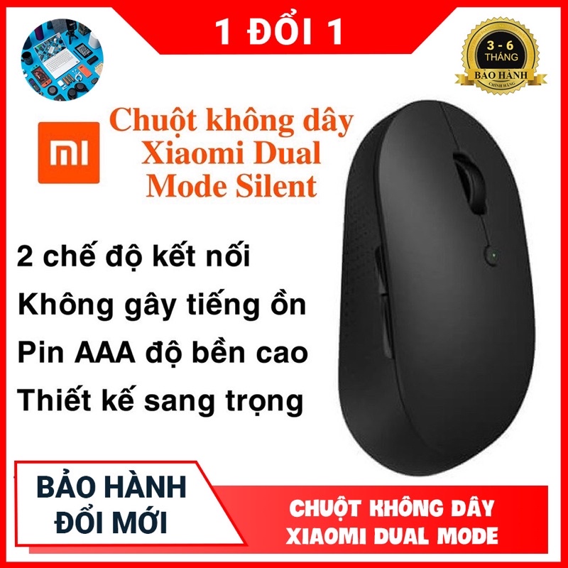 Chuột máy tính không dây Xiaomi Mi Dual Mode Wireless Mouse Silent Edition - Bluetooth 4.2 & RF 2.4GHz, Không tiếng ồn